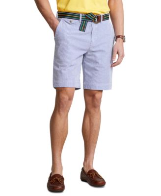 폴로 랄프로렌 Polo Ralph Lauren Mens 9-1/4-Inch Stretch Classic-Fit Seersucker Shorts,Blue Seersucker