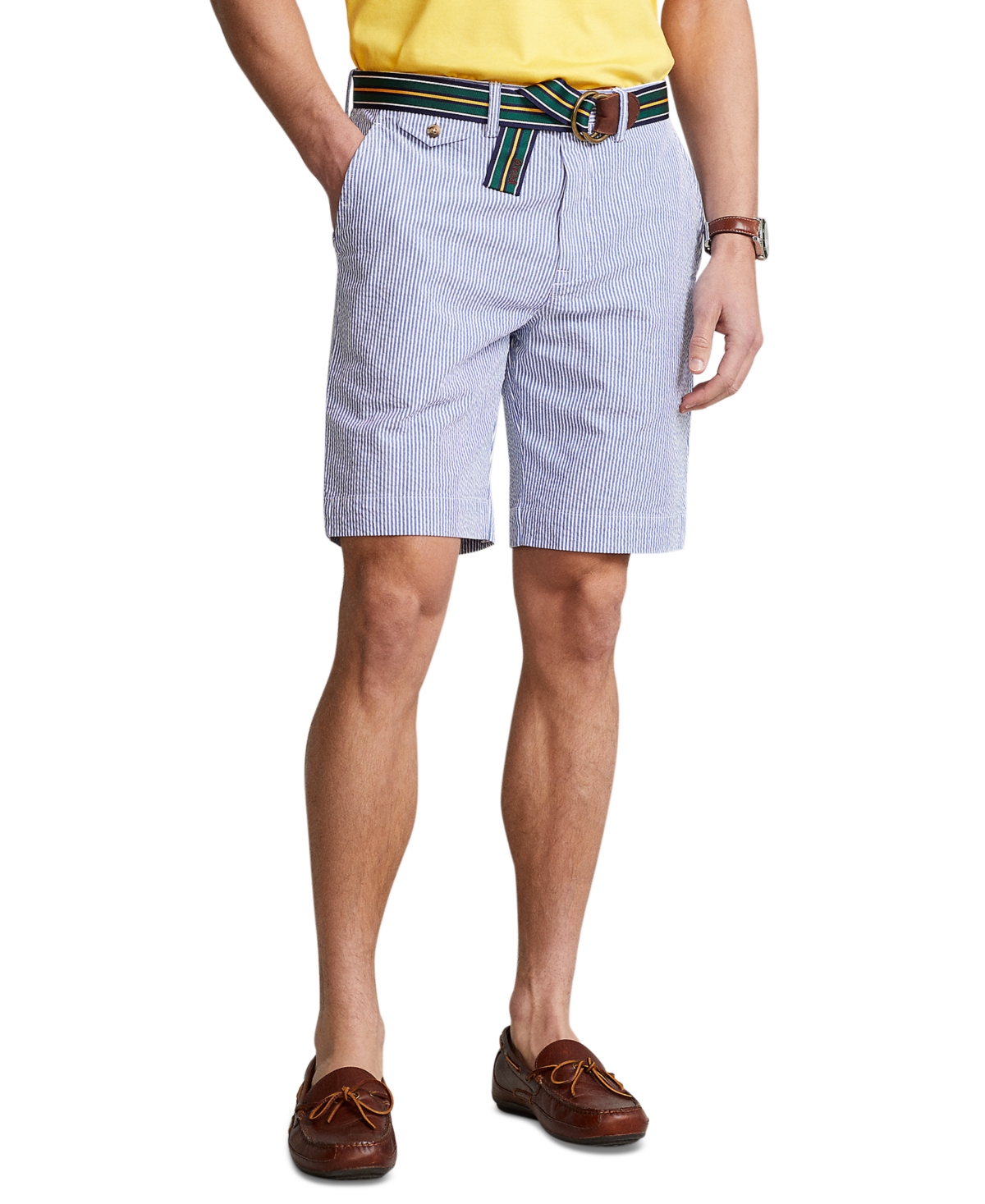 Polo Ralph Lauren Men's 9-1/4-inch Stretch Classic-fit Seersucker Shorts In Blue