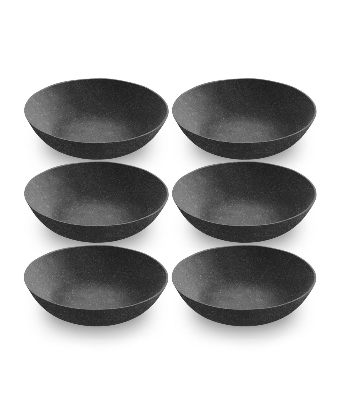 9" Planta 6-Piece Low Bowl Set, 25 oz - Black