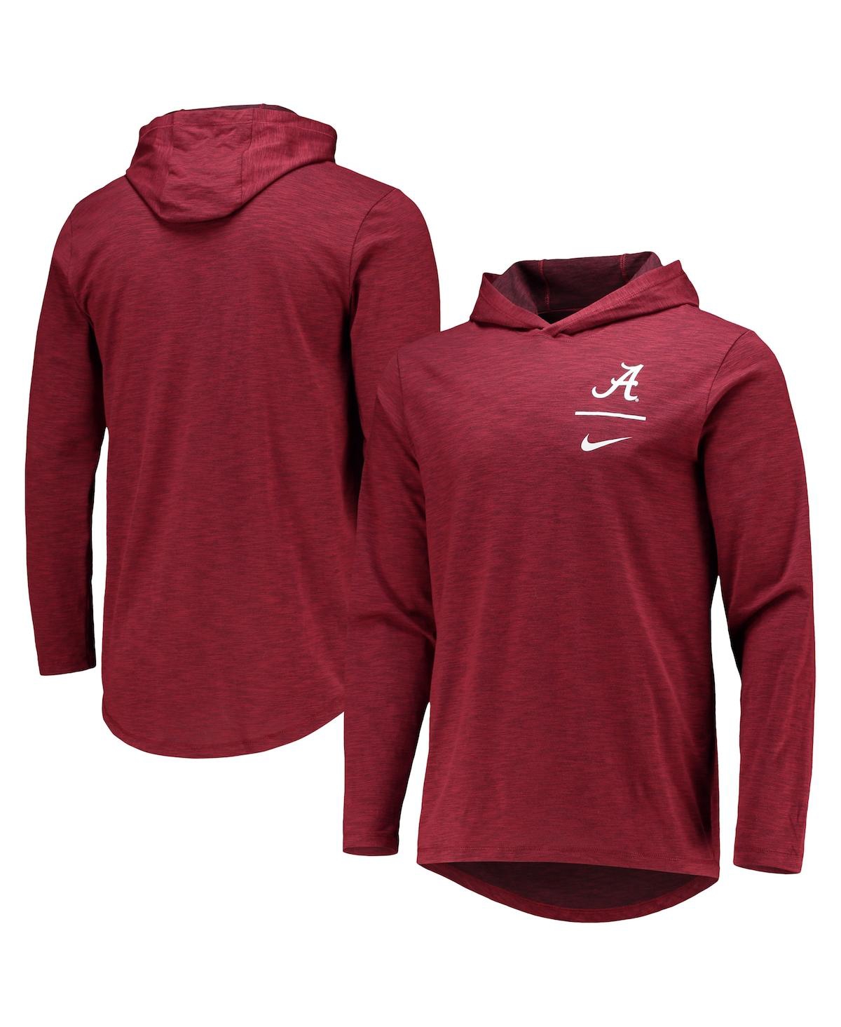 Men's Nike Crimson Alabama Crimson Tide Slub Space-Dye Performance Long Sleeve Hoodie T-shirt
