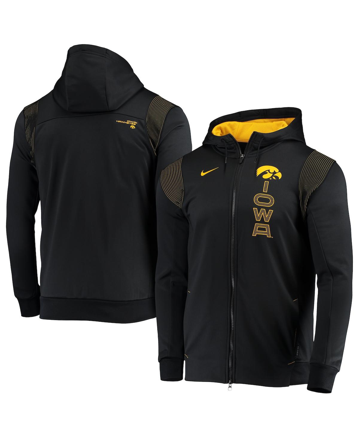 Men's Nike Black Iowa Hawkeyes 2021 Sideline Performance Full-Zip Hoodie