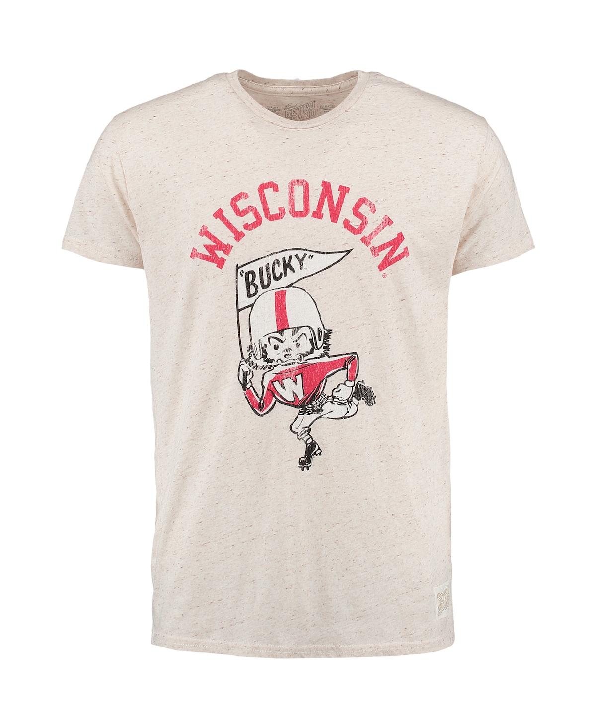 Shop Retro Brand Men's Original  Natural Wisconsin Badgers Vintage-like Tri-blend T-shirt