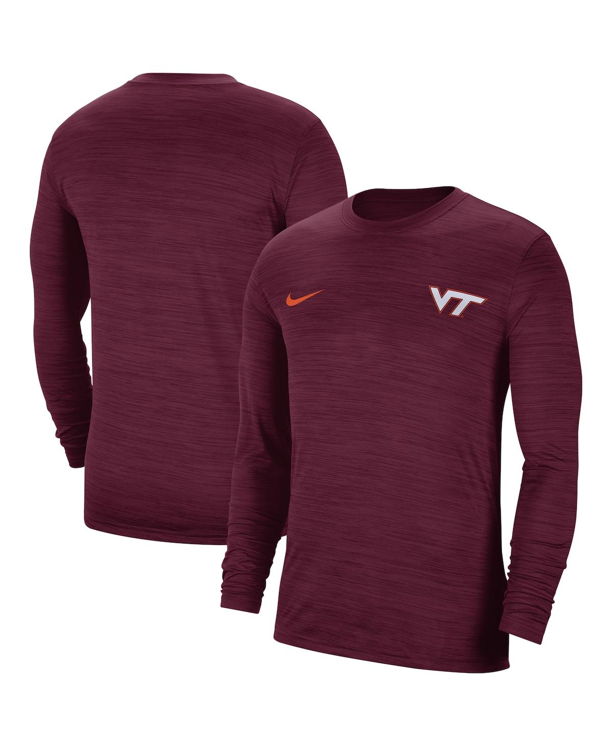 Men's Nike Maroon Virginia Tech Hokies Velocity Legend Performance Space-Dye Long Sleeve T-shirt