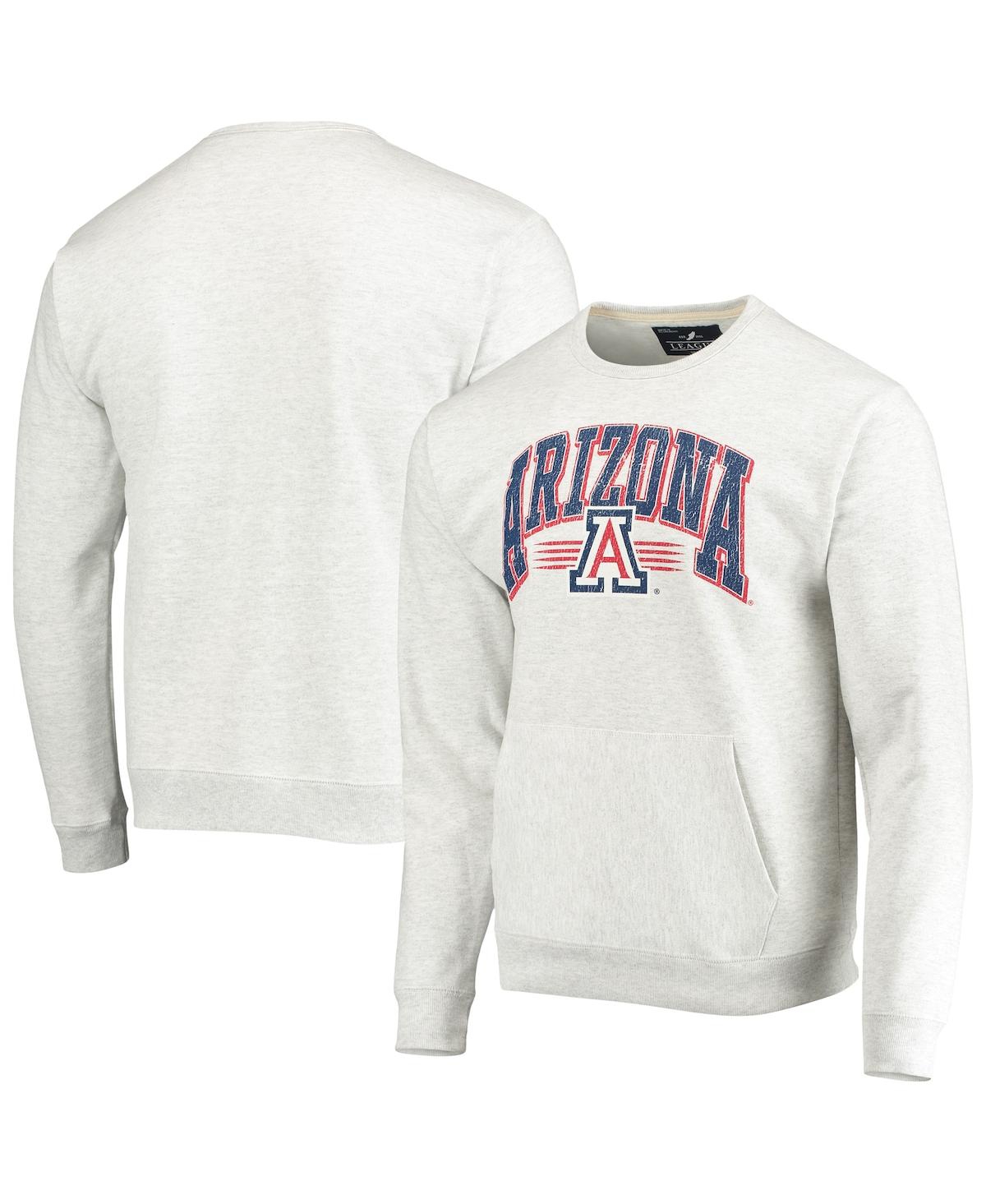 League Collegiate Wear Men's  Heathered Gray Arizona Wildcats Upperclassman Pocket Pullover Sweatshir