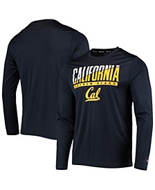 Men's Navy Cal Bears Wordmark Slash Long Sleeve T-shirt