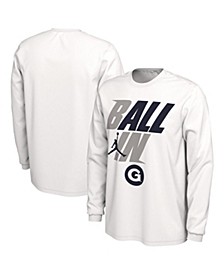 Men's Brand White Georgetown Hoyas Ball In Bench Long Sleeve T-shirt