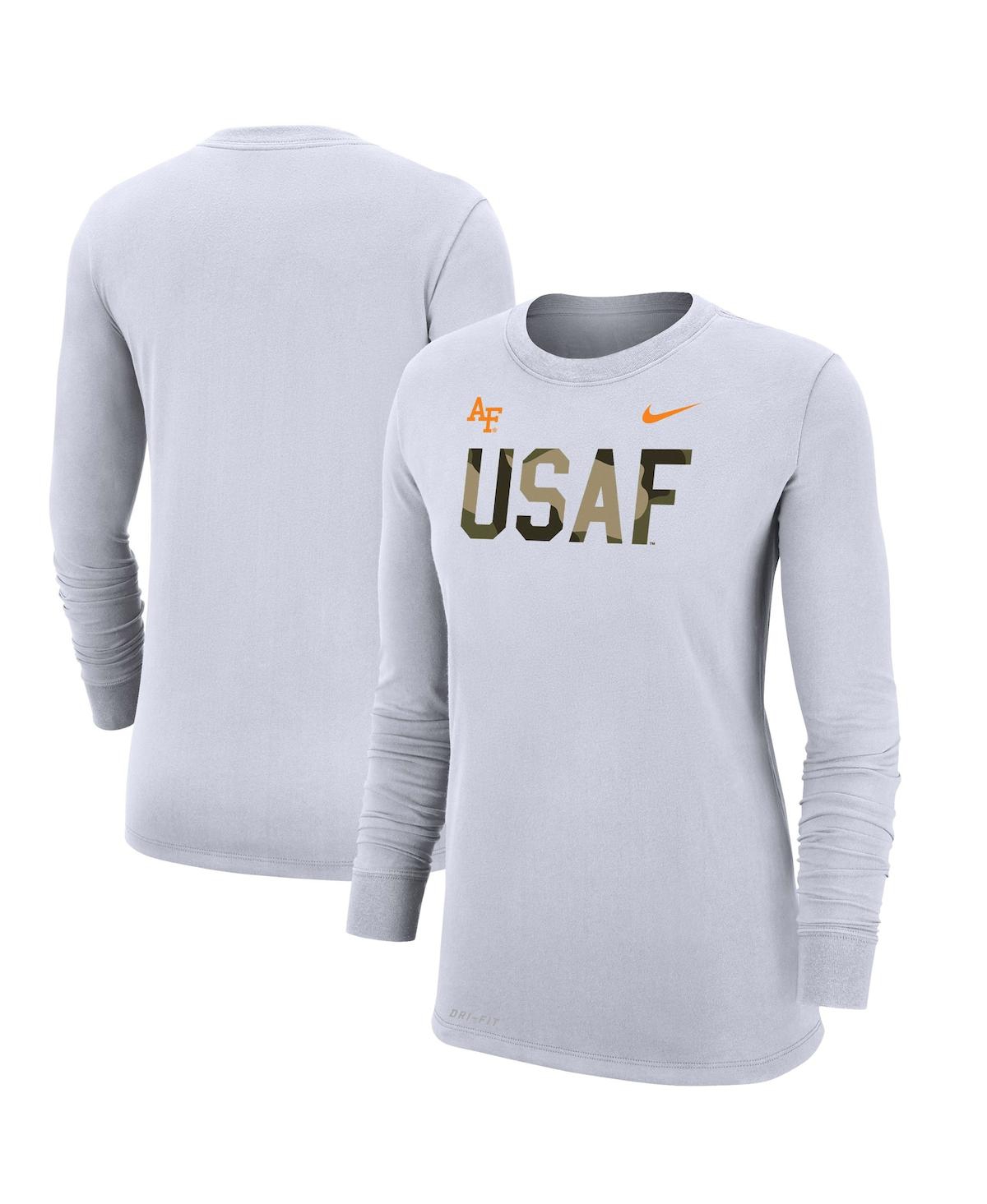 Women's Nike White Air Force Falcons Rivalry Long Sleeve T-shirt