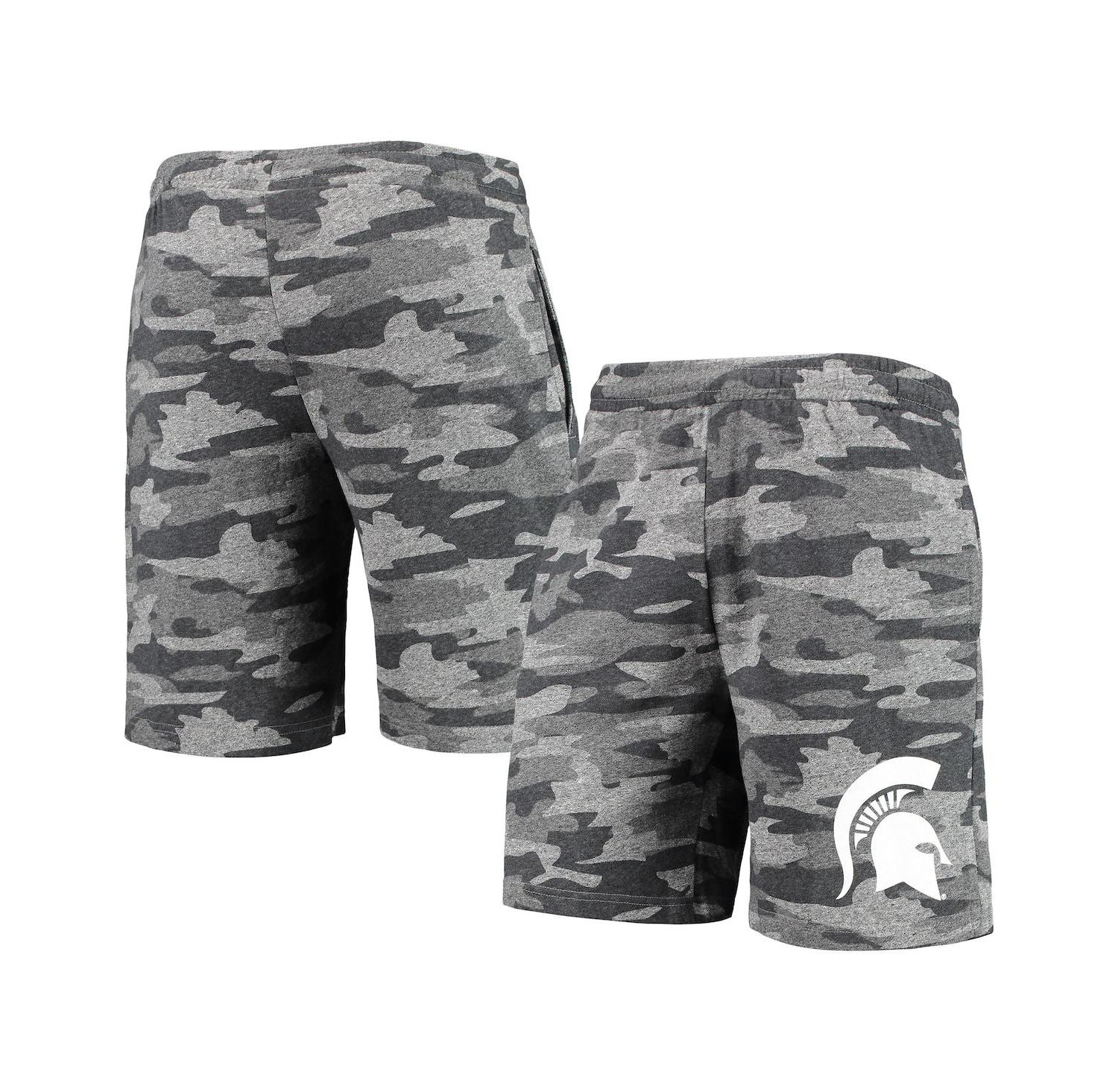 Men's Charcoal, Gray Michigan State Spartans Camo Backup Terry Jam Lounge Shorts