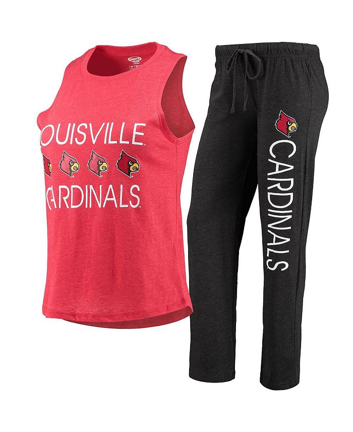 Concepts Sport Louisville Cardinals Women's Black/Red Tank Top & Pants  Sleep Set
