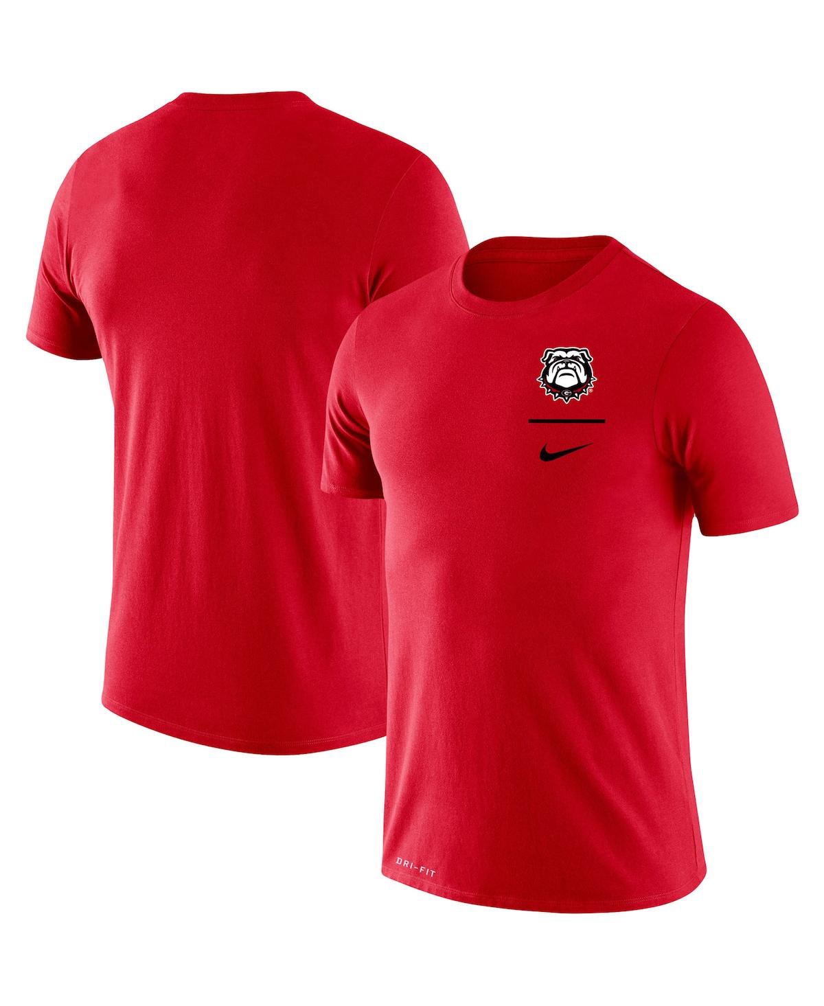 Men's Nike Red Georgia Bulldogs Mascot Logo Stack Legend Performance T-shirt