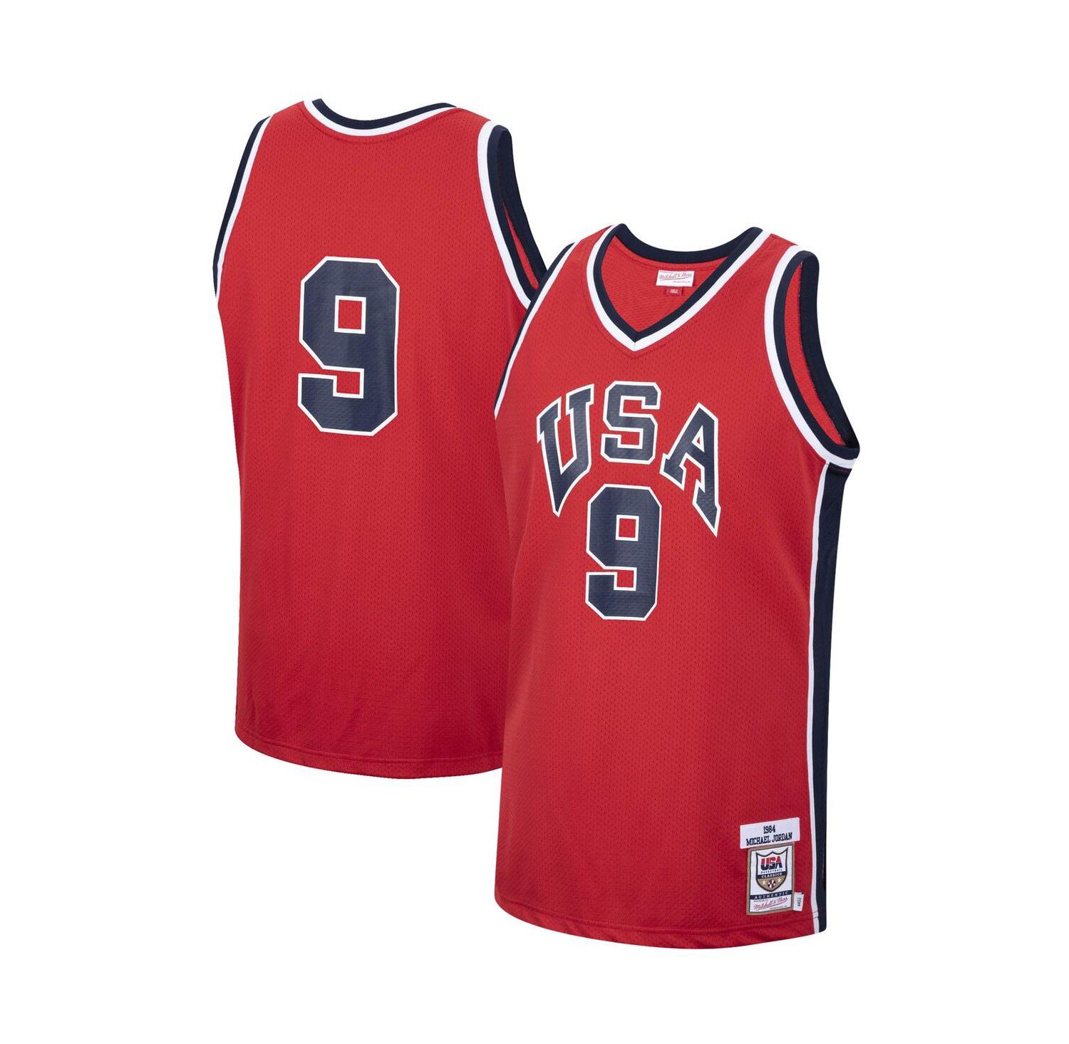 Men's Michael Jordan Red USA Basketball Authentic 1984 Jersey