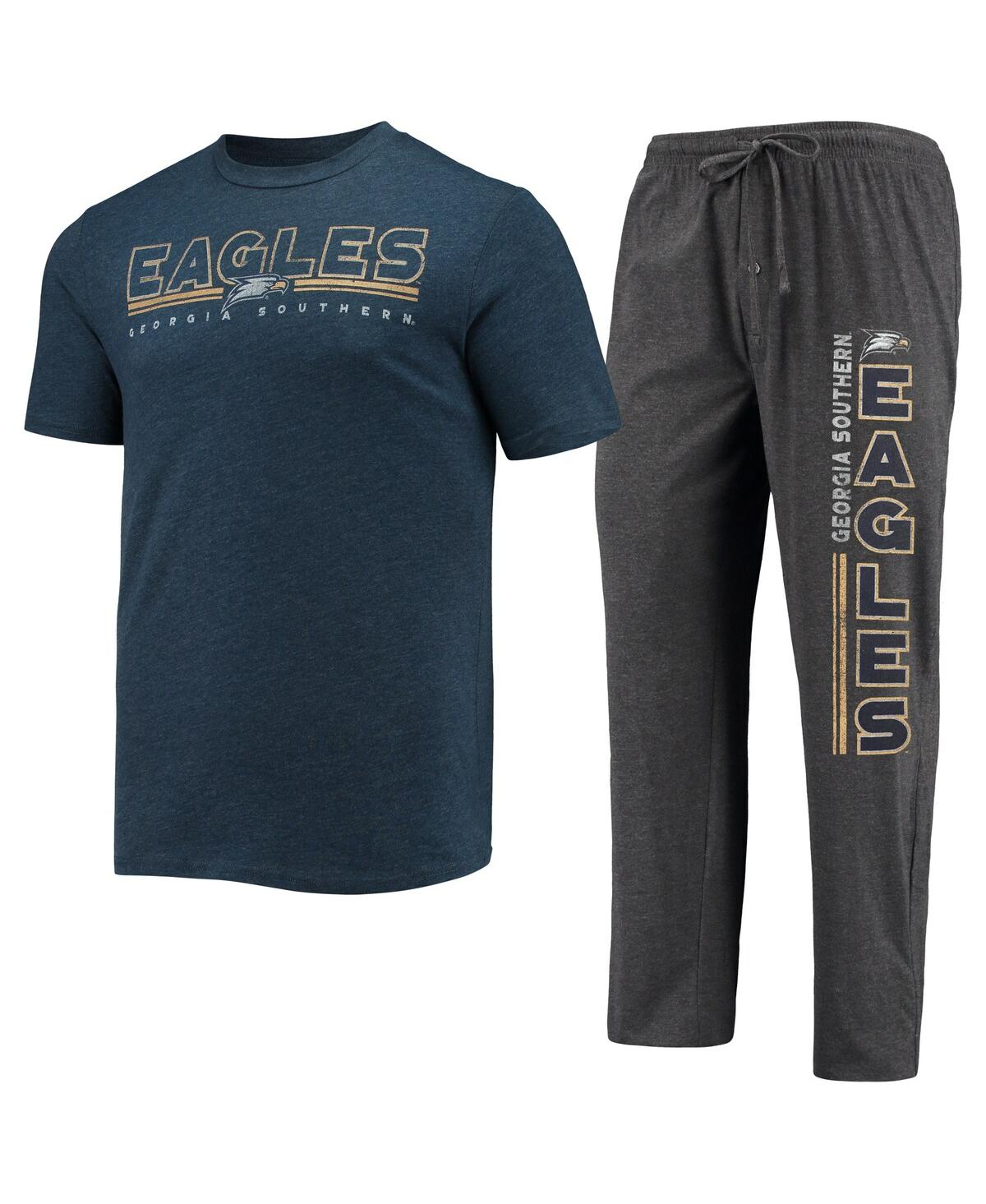 Men's Concepts Sport Navy Georgia Southern Eagles Meter T-shirt and Pants Sleep Set - Navy