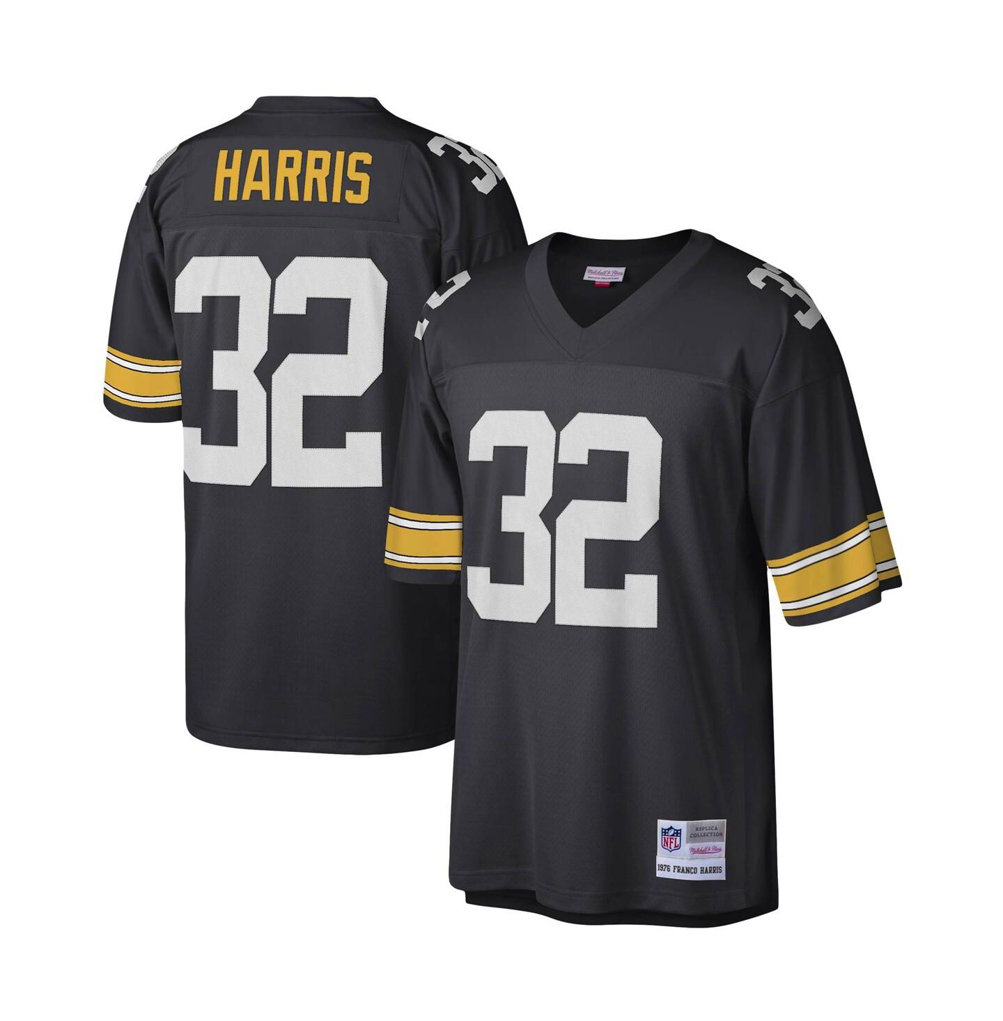 Мужской топ Mitchell & Ness Franco Harris Black Pittsburgh Steelers Legacy Replica Jersey — фото 2