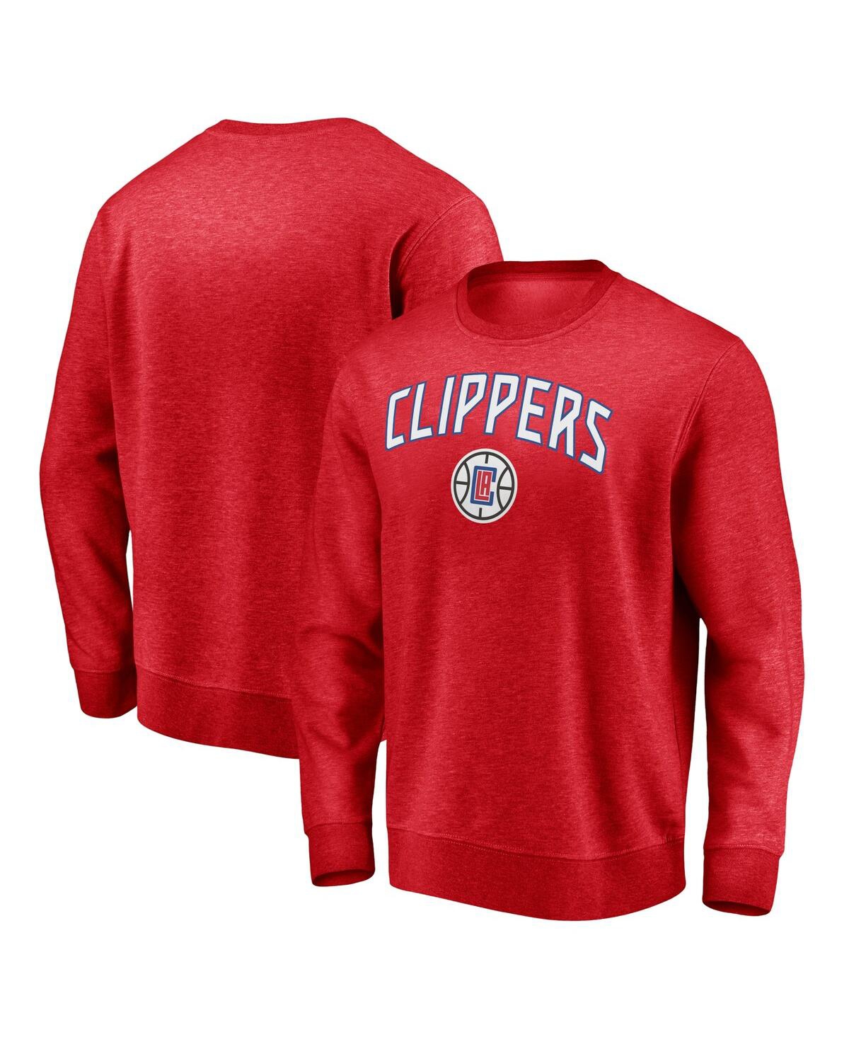 Fanatics Branded Red La Clippers Game Time Arch Pullover Sweatshirt In Red