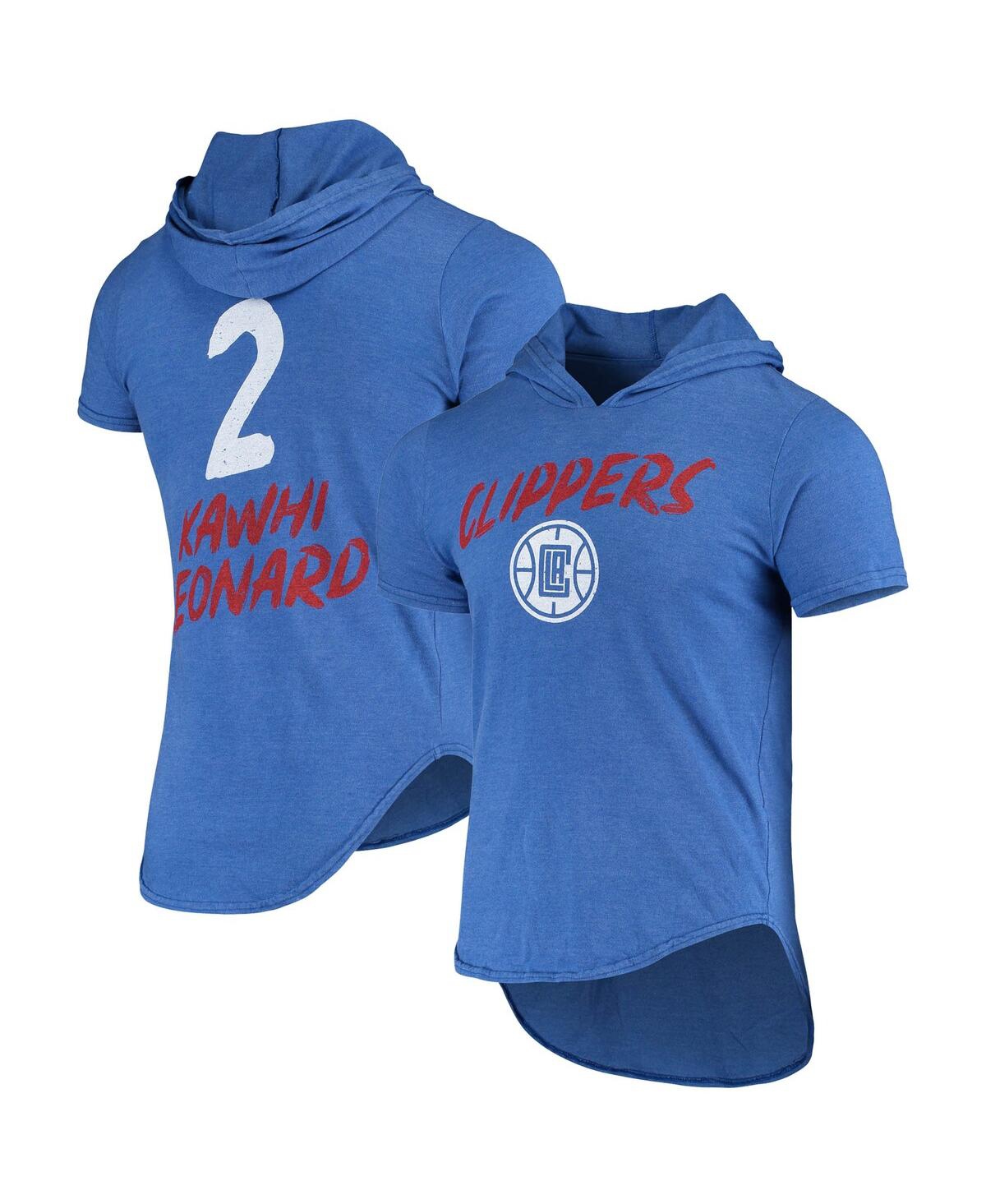 Shop Fanatics Men's  Kawhi Leonard Heathered Royal La Clippers Hoodie Tri-blend T-shirt