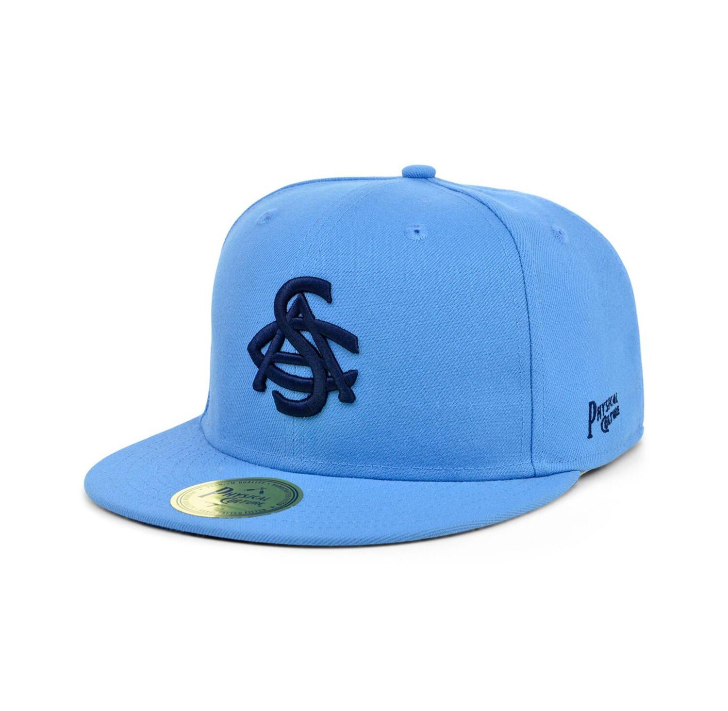 Men's Light Blue Smart Set Athletic Club of Brooklyn Black Fives Fitted Hat