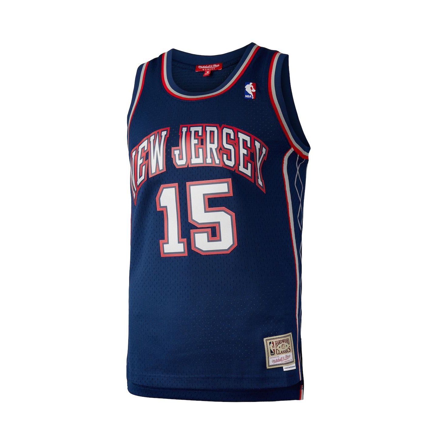 Женский топ Mitchell & Ness Vince Carter Navy New Jersey Nets Hardwood Classics 2006 Swingman Jersey — фото 3