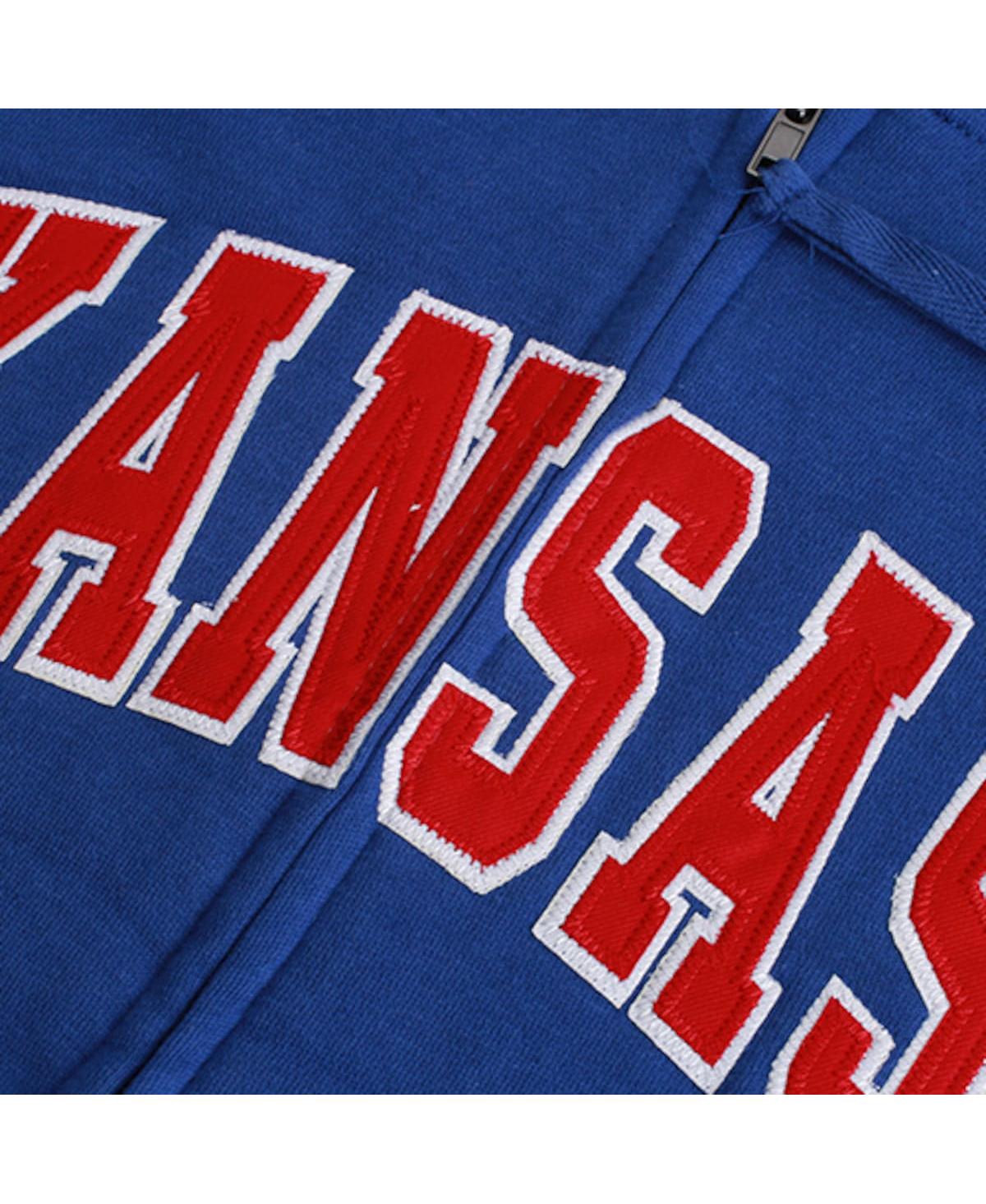 Colosseum Stadium Athletic Royal Kansas Jayhawks Arched Name Full-zip Hoodie In Royal