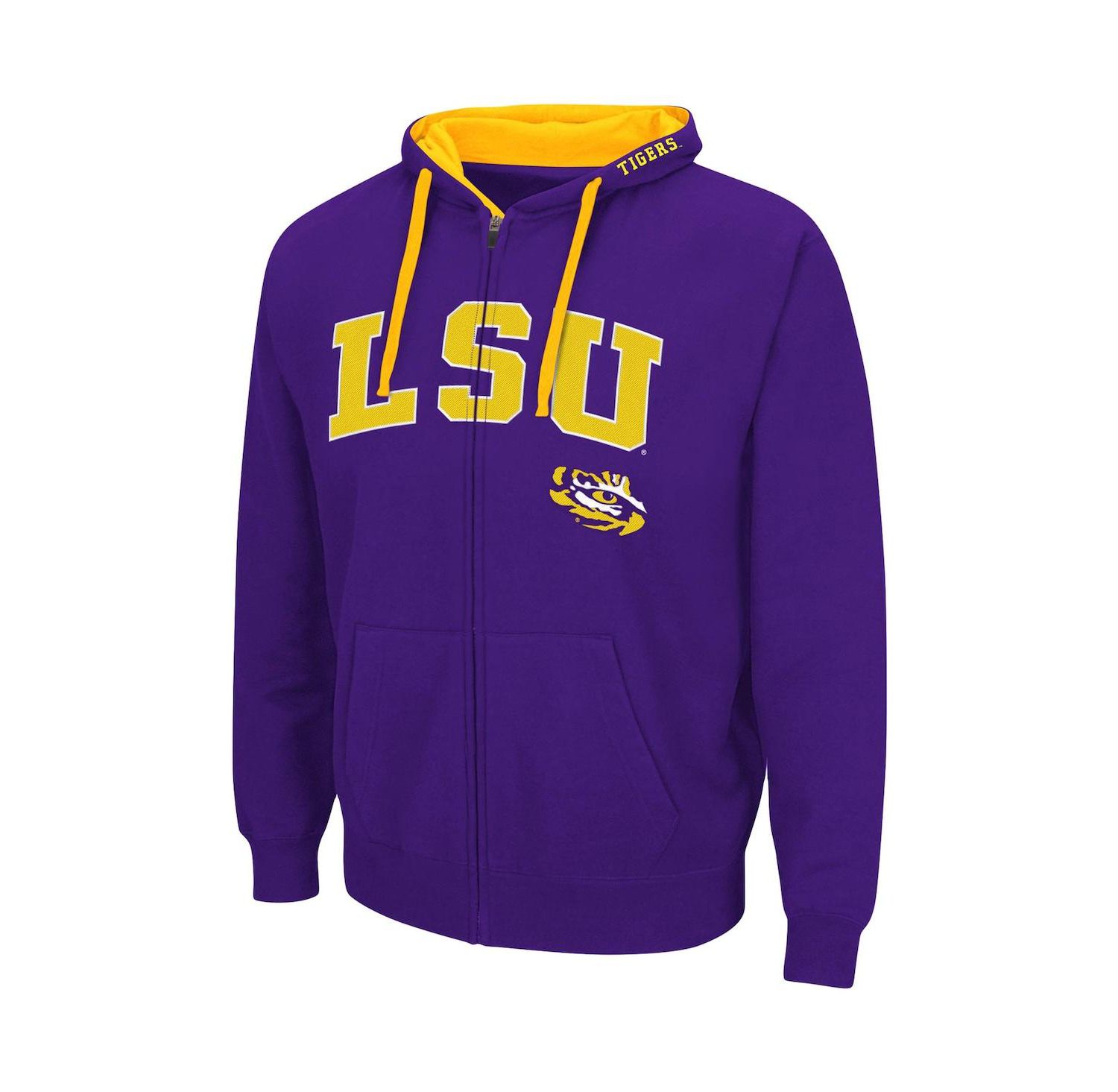 Men's Purple LSU Tigers Big and Tall Full-Zip Hoodie