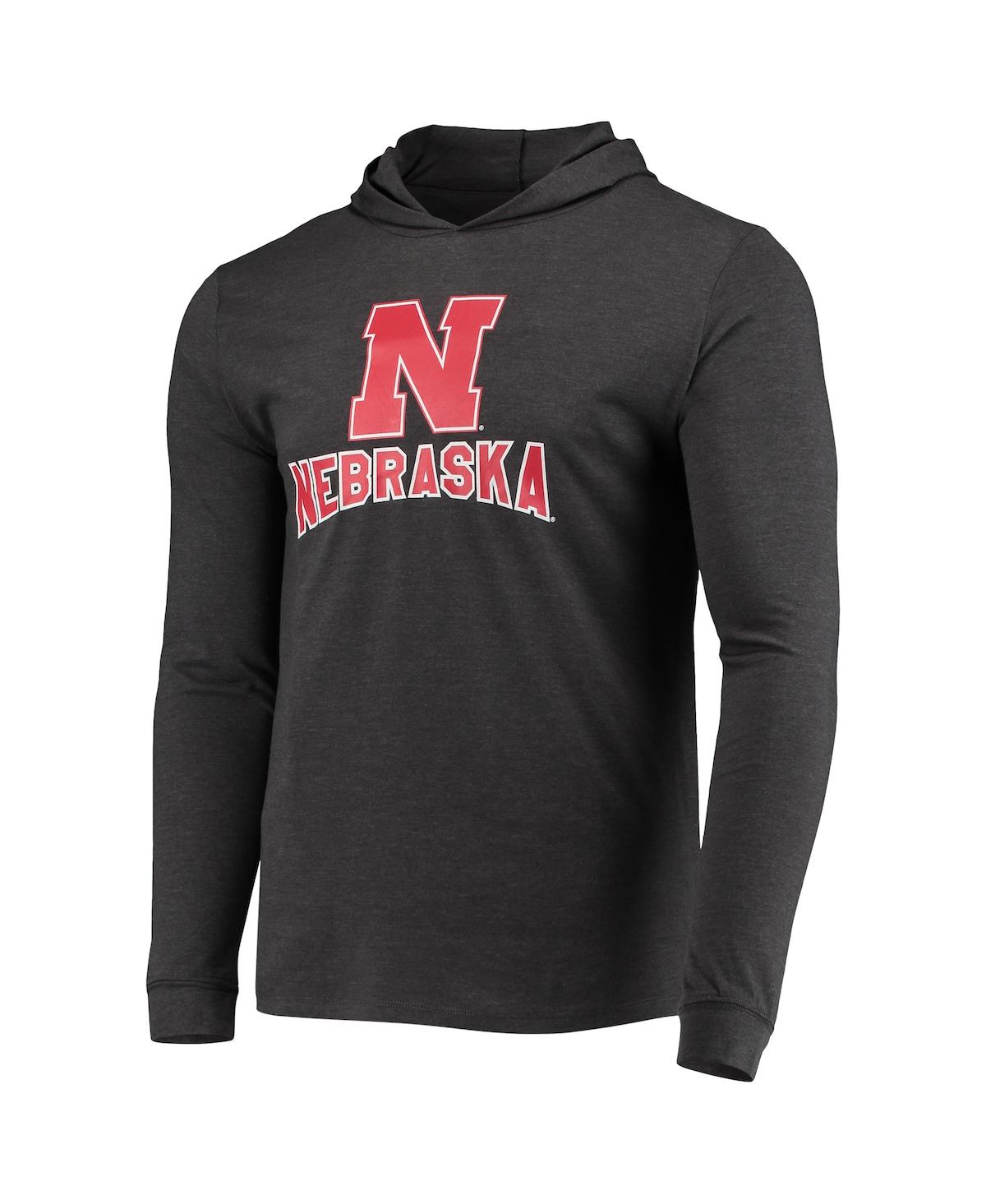 Men's Concepts Sport Charcoal Nebraska Huskers Meter Long Sleeve Hoodie T-shirt and Jogger Pants Sleep Set - Charcoal