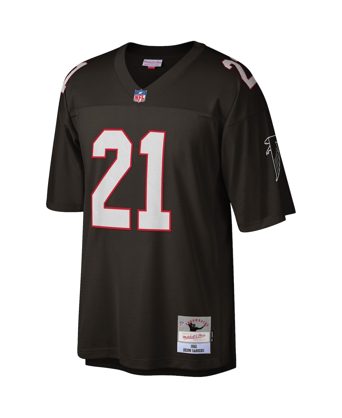 Men's Mitchell & Ness Deion SandersAtlanta Falcons Big and Tall 1992 Retired Player Replica Jersey - Black
