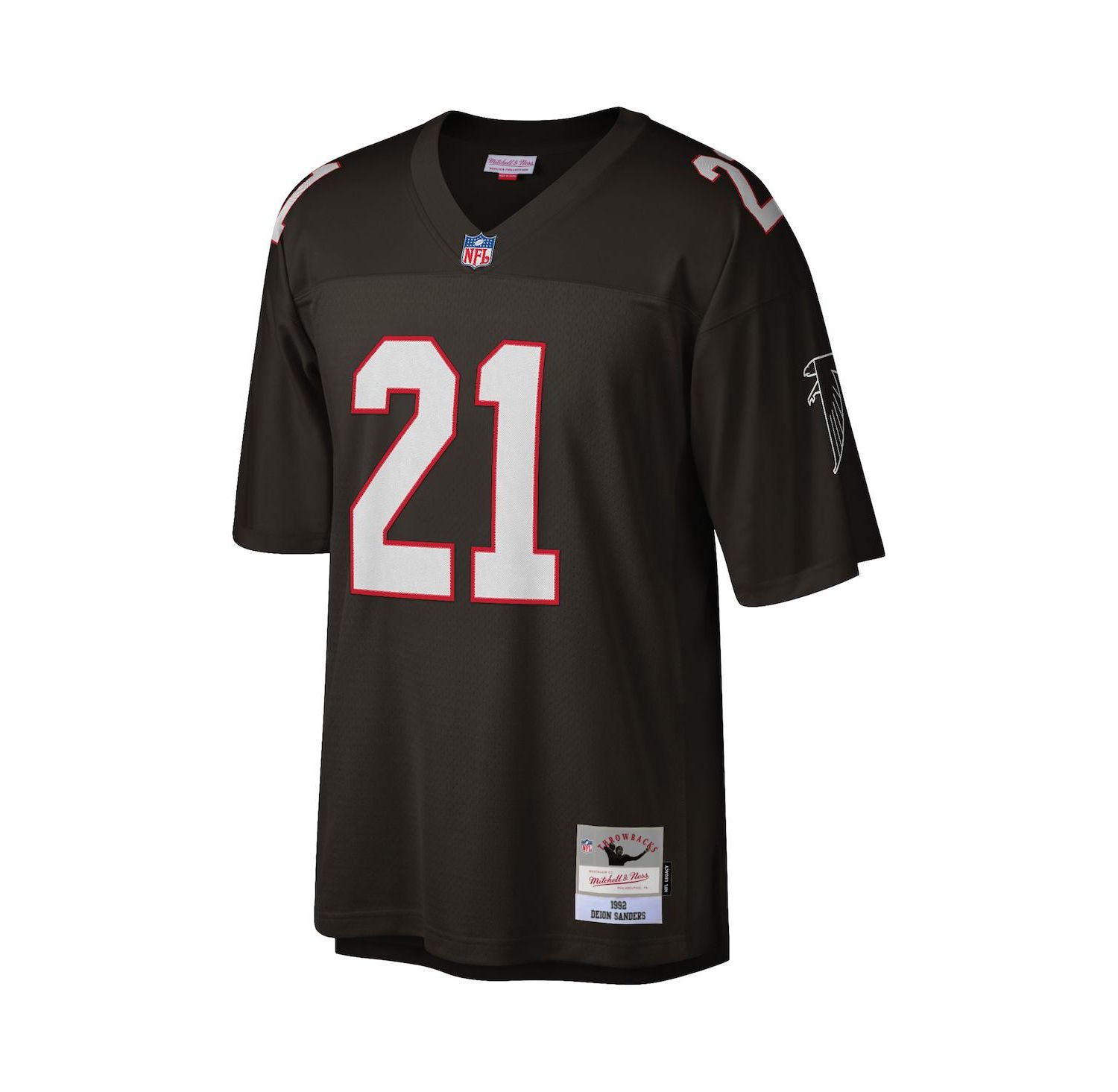 Men's Deion Sanders Black Atlanta Falcons Big and Tall 1992 Retired Player Replica Jersey