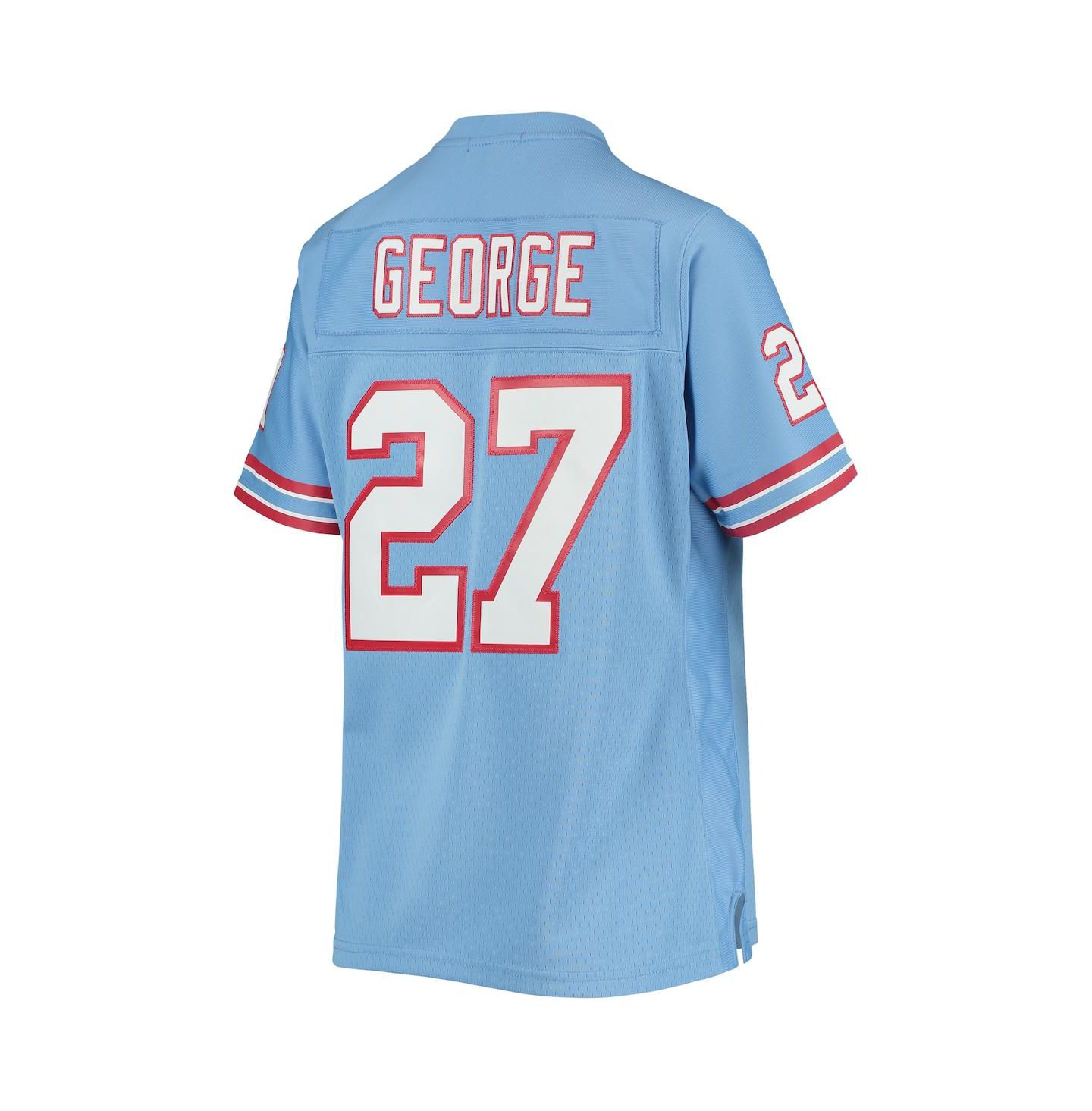 Женский топ Mitchell & Ness Eddie George Light Blue Houston Oilers Legacy Replica Player Jersey — фото 4