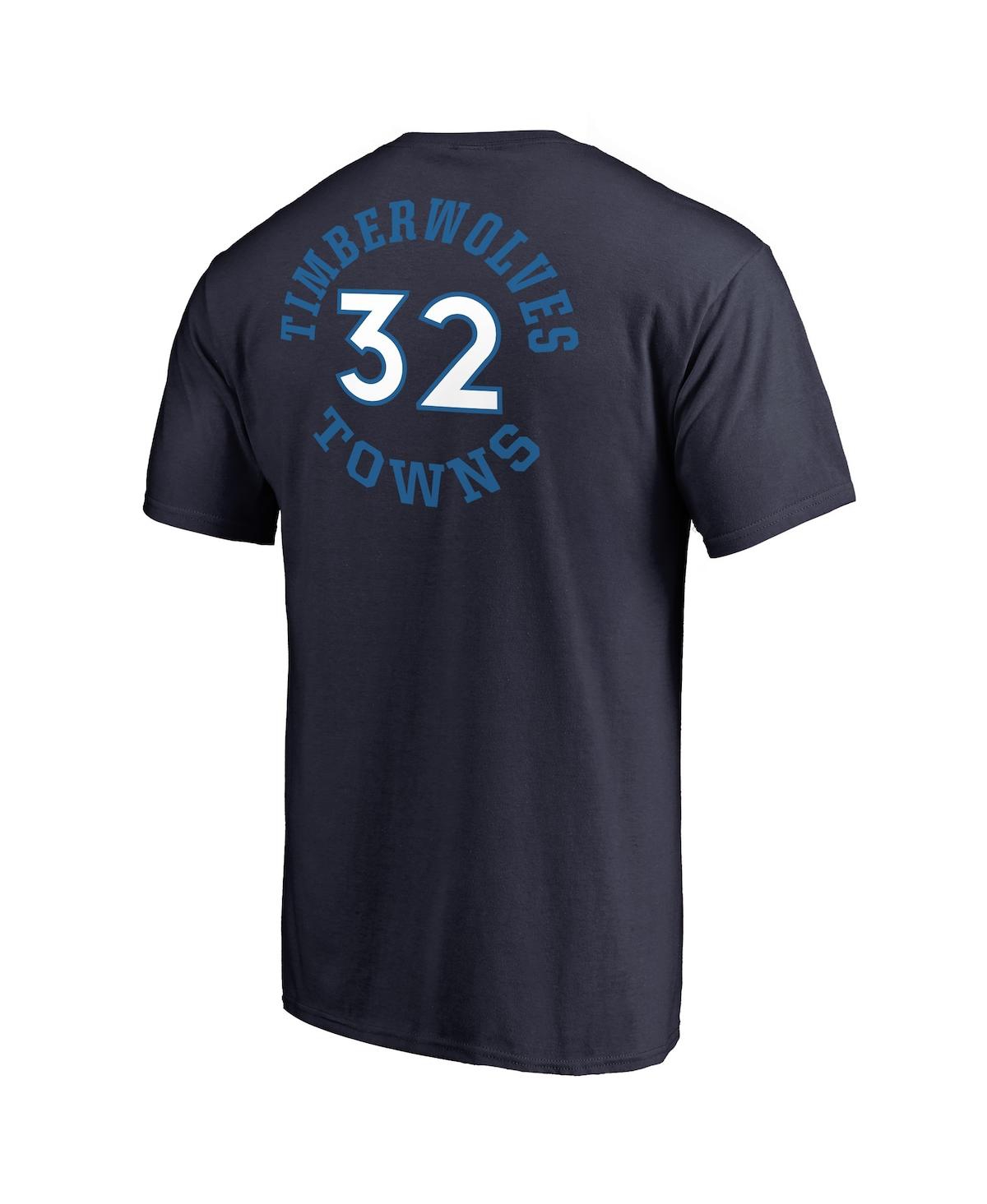 Shop Fanatics Men's  Karl-anthony Towns Navy Minnesota Timberwolves Round About Name And Number T-shirt