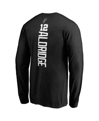 Men's LaMarcus Aldridge Black San Antonio Spurs Backer Name and Number Long Sleeve T-shirt