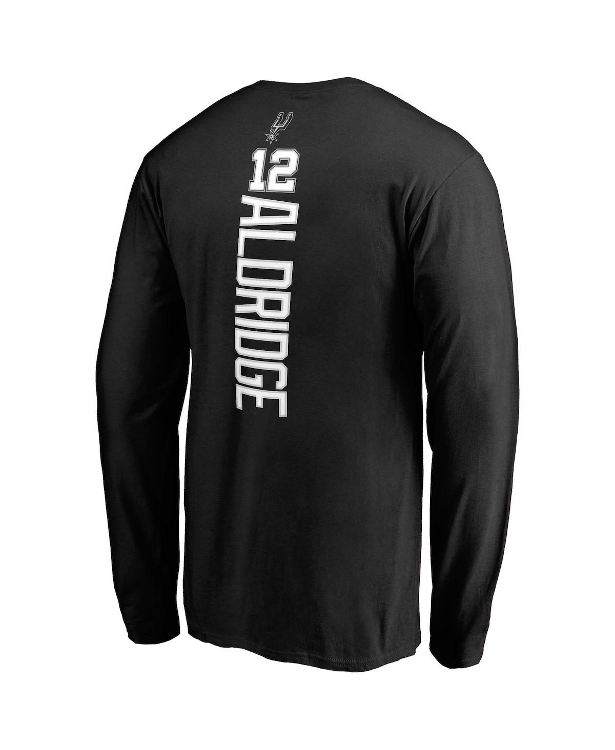 Men's Fanatics LaMarcus AldridgeSan Antonio Spurs Backer Name and Number Long Sleeve T-shirt - Black