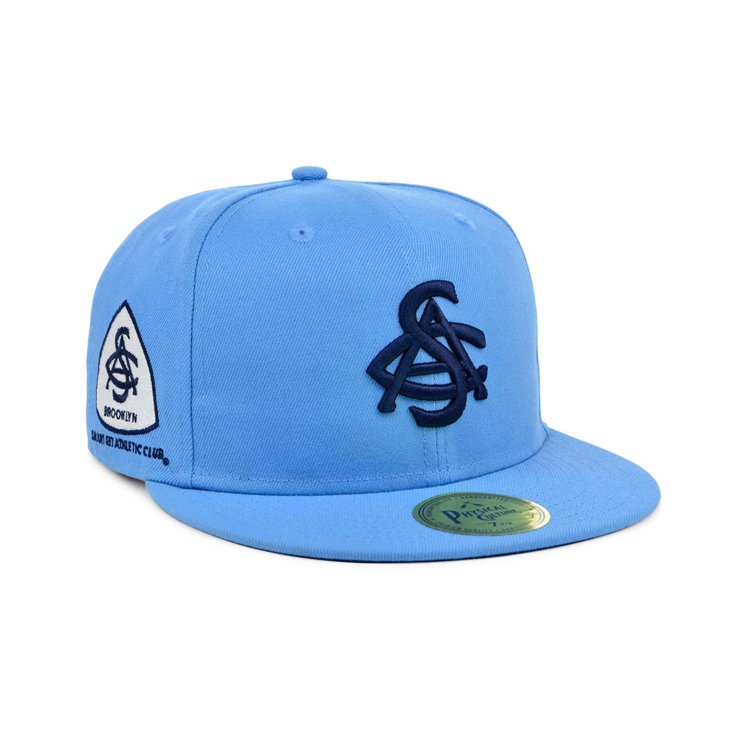Men's Light Blue Smart Set Athletic Club of Brooklyn Black Fives Fitted Hat