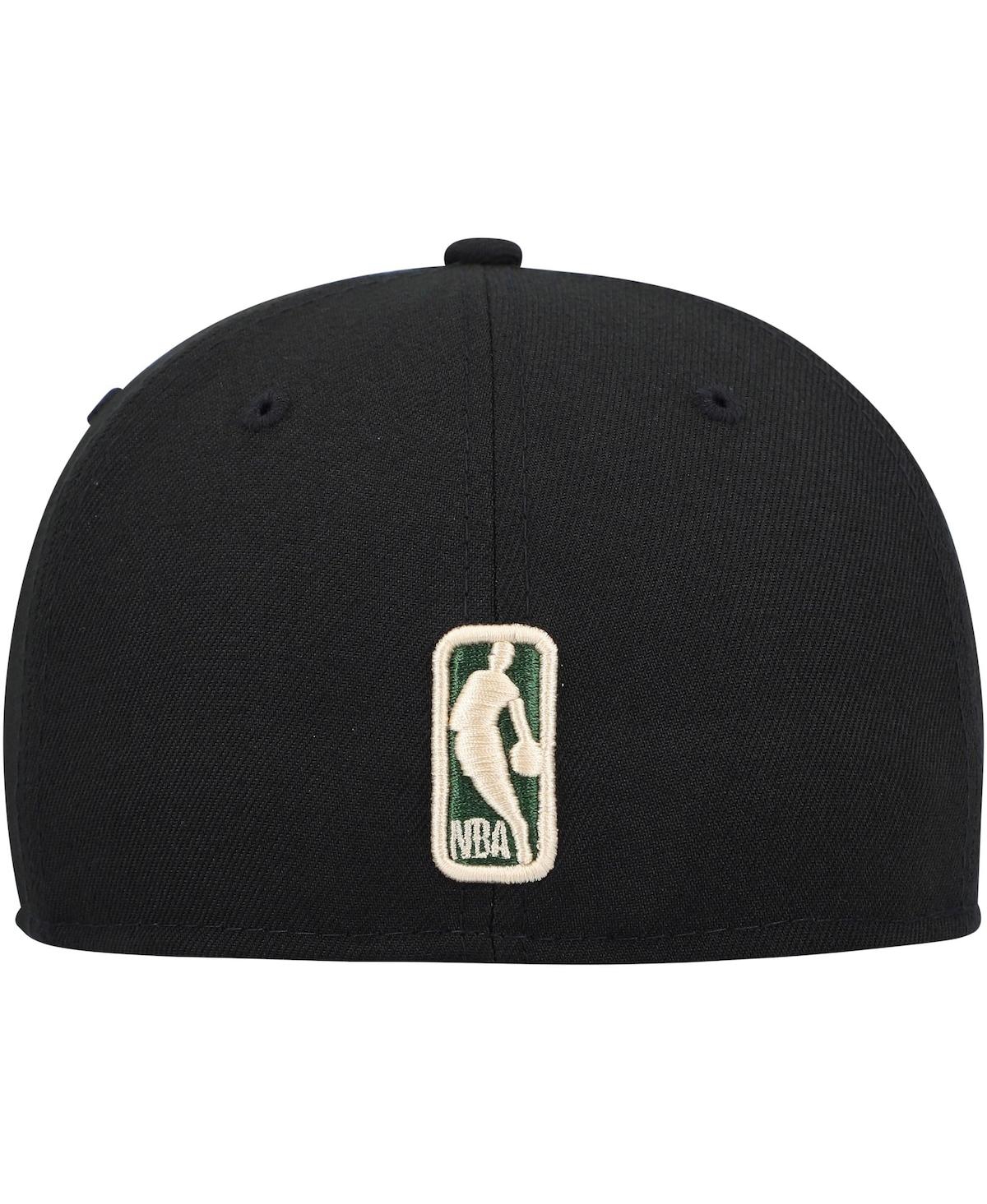 Men's New EraMilwaukee Bucks Champs Trophy 59Fifty Fitted Hat - Black
