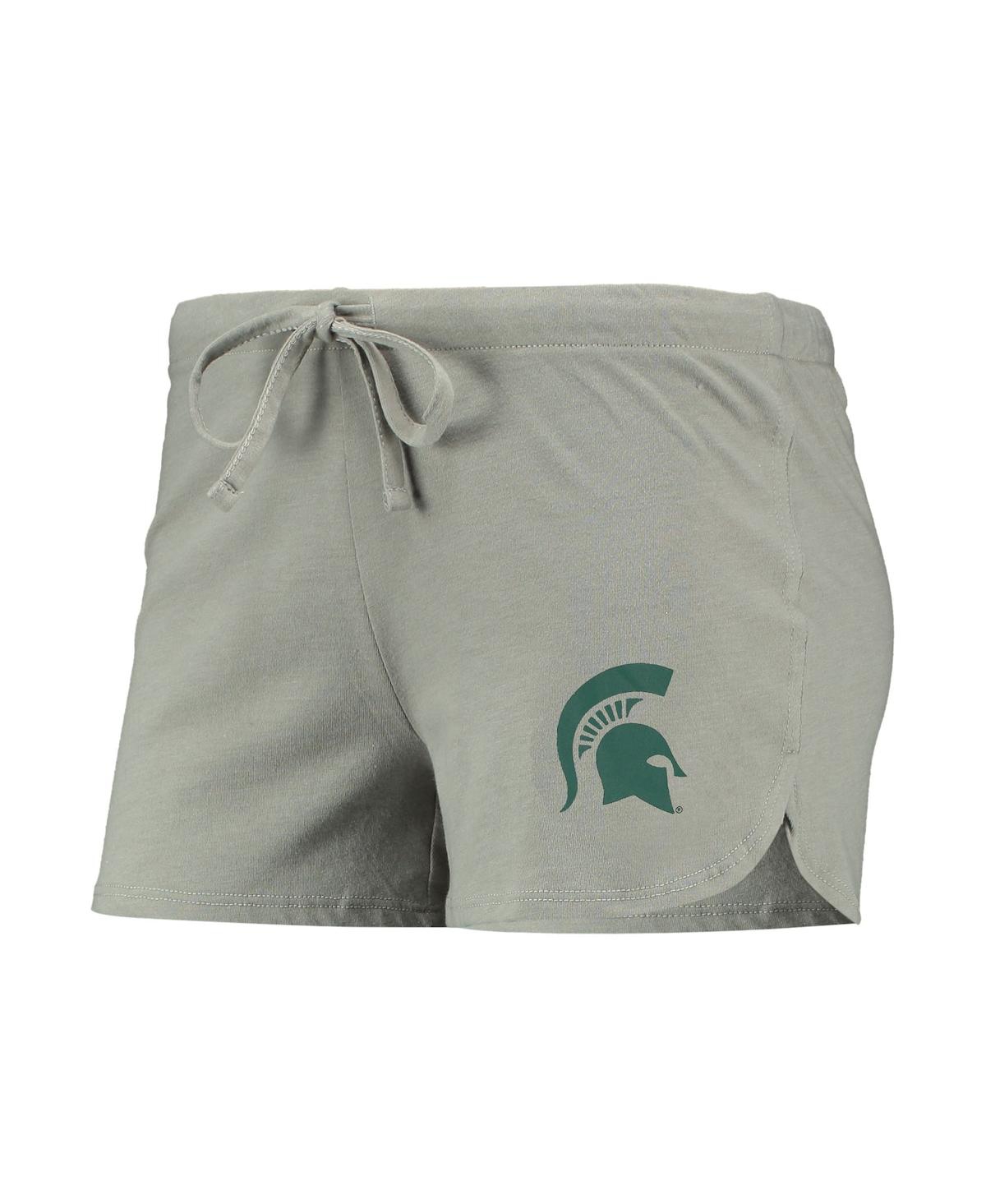 Shop Concepts Sport Women's  Green, Gray Michigan State Spartans Raglan Long Sleeve T-shirt And Shorts Sle In Green,gray