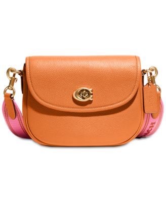 Crossbody Bags Coach Turnlock Saddle Bag COACH Polished Pebble