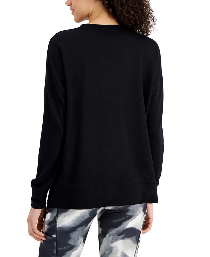 ID Ideology Women's Active Solid Crewneck Top, Created for Macy's - Macy's