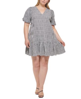 Calvin Klein - Plus Size Gingham Trapeze Dress