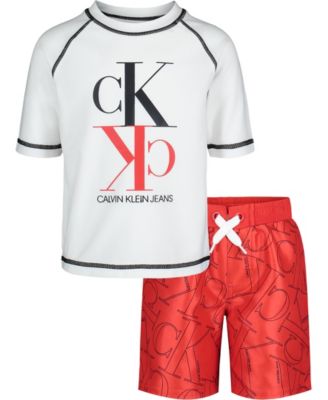 Calvin Klein Kids logo-print drawstring shorts - White