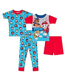 Toddler Boys Paw Patrol T-shirts, Pajama and Shorts, 4-Piece Set