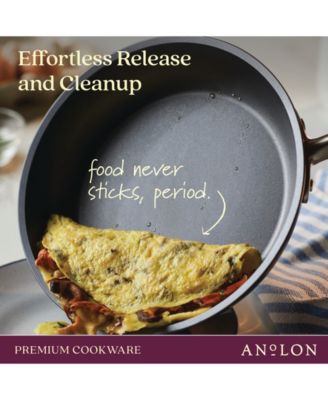 Accolade Forged Hard-Anodized Nonstick Cookware Set, 10-Piece, Moonstone