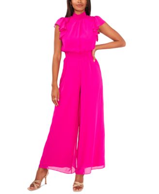 MSK - Women's Smocked High-Neck Jumpsuit