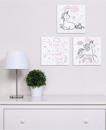 Trend Lab - Magical Unicorn Canvas Wall Art 3-Pack