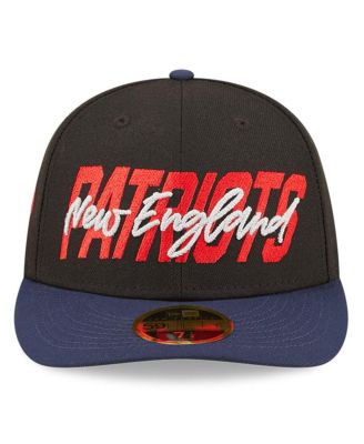 Men's Black, Navy New England Patriots 2022 NFL Draft Low Profile 59FIFTY Fitted Hat