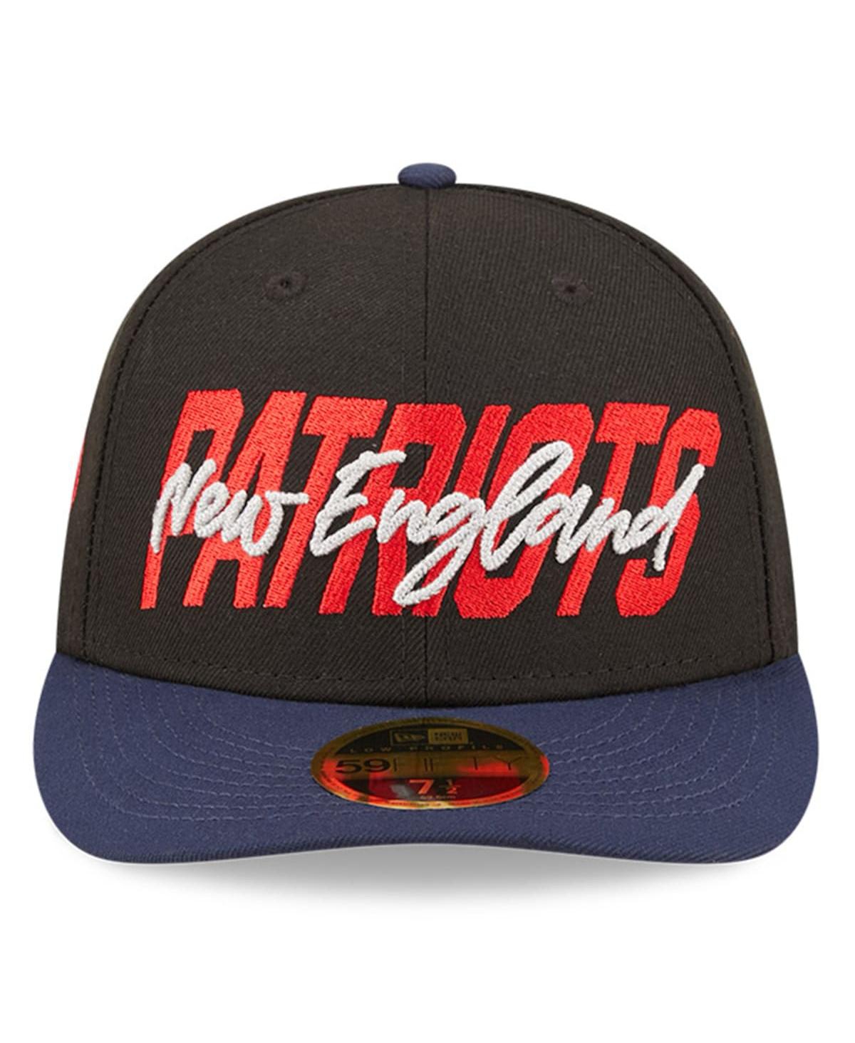 Shop New Era Men's  Black, Navy New England Patriots 2022 Nfl Draft Low Profile 59fifty Fitted Hat In Black,navy