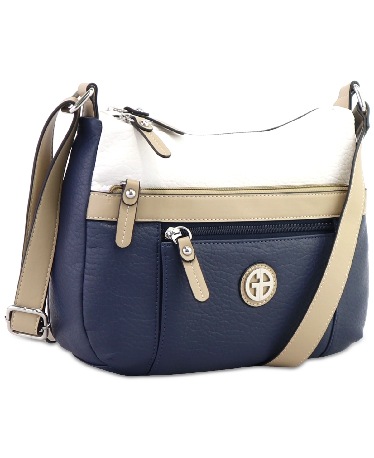 Giani Bernini Colorblock Pebble Hobo, Created for Macy's -oatmeal/nvy