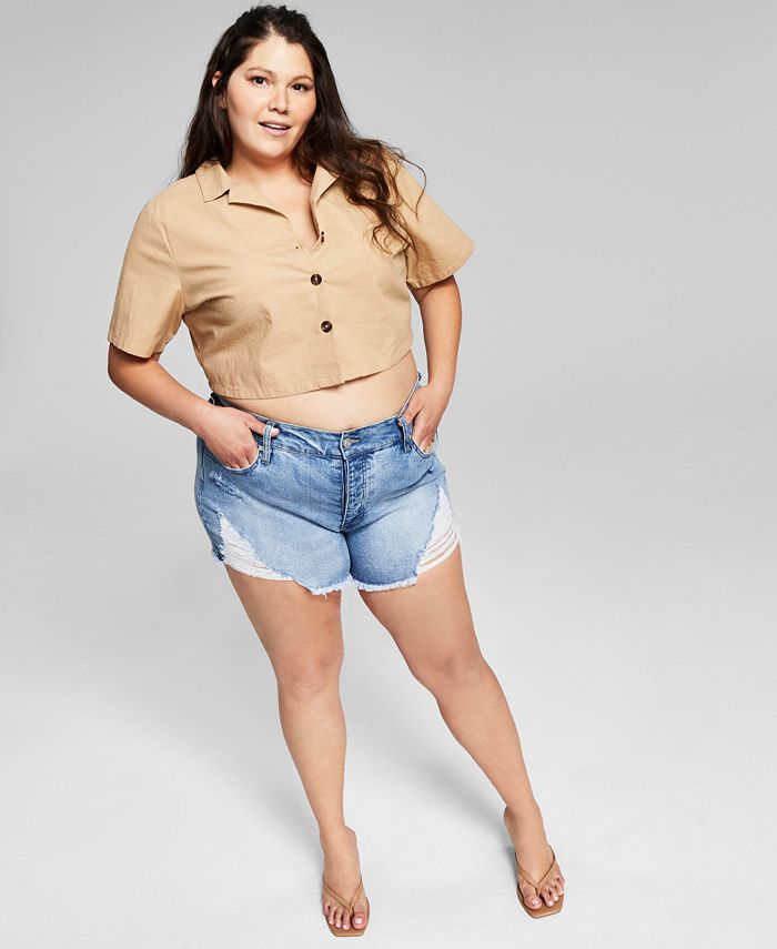 And Now This Trendy Plus Size Camp Shirt Macy's