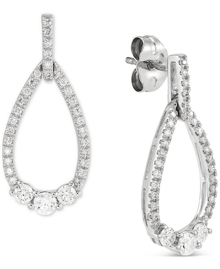 Macy s Diamond Teardrop Drop Earrings 1 2 ct. t.w. in 10k White