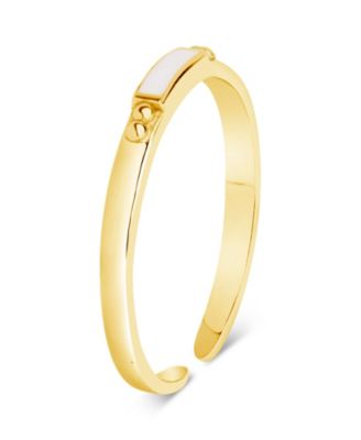 Sterling Silver Thin Enamel Open Signet Ring