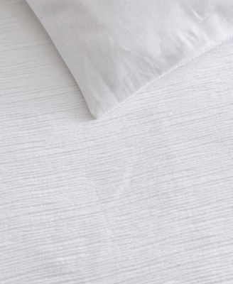 Solid Textured Pleats 3-Pc. Duvet Cover Set, Queen