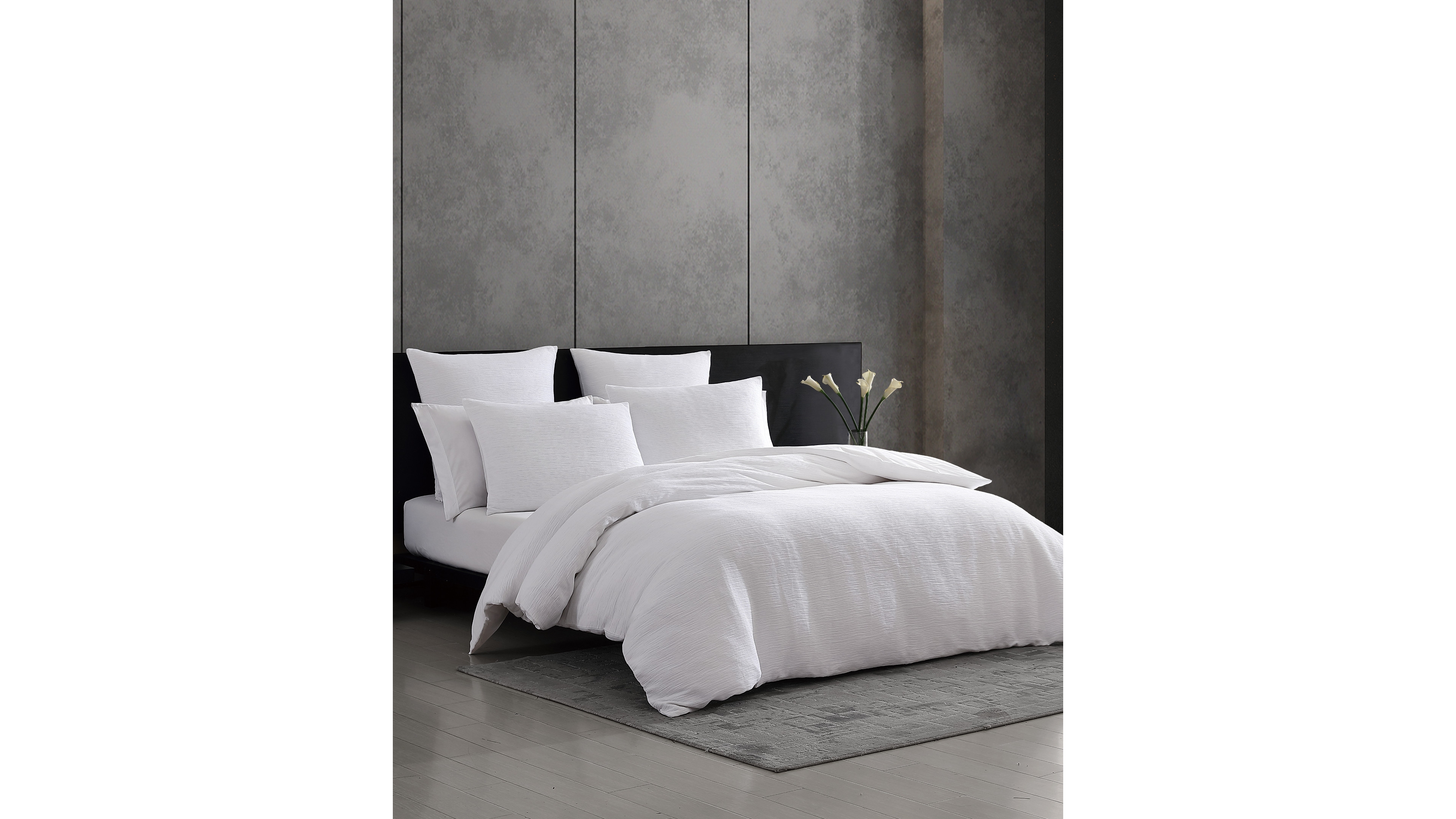 Vera Wang Solid Textured Pleats 3-Pc. Duvet Cover Set, King