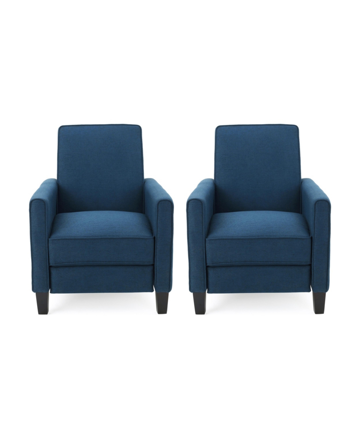 Noble House Darvis Contemporary Recliner Set, 2 Piece In Navy
